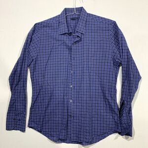 Zachary Prell Dress Shirt Mens Large Button Up Blue Plaid
